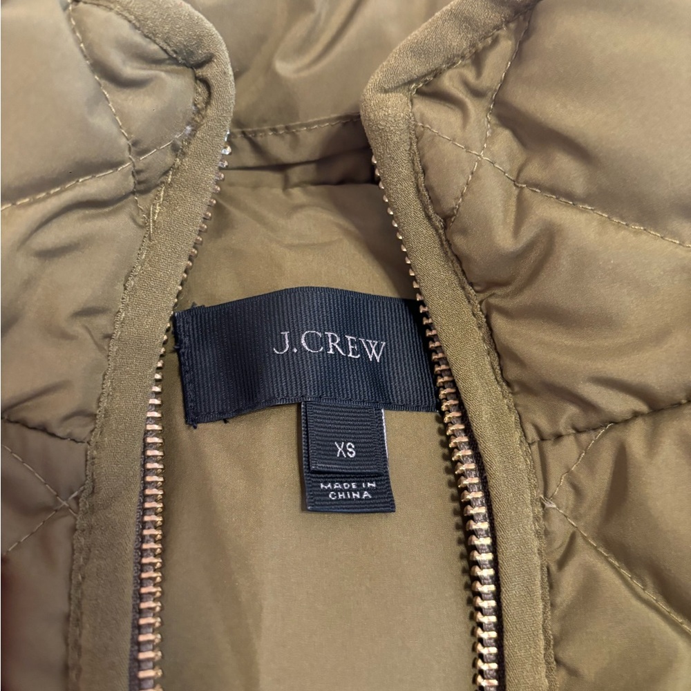 J.Crew Quilted Excursion Vest Olive Green Women’s XS - Picture 7 of 15